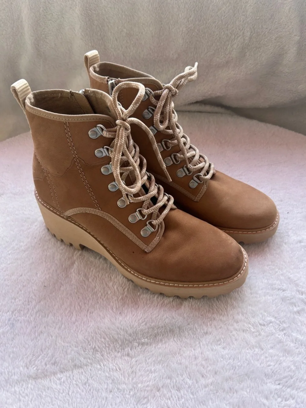DOLCE VITA Tan Lace-Up Ankle Boots - Picture 2 of 6